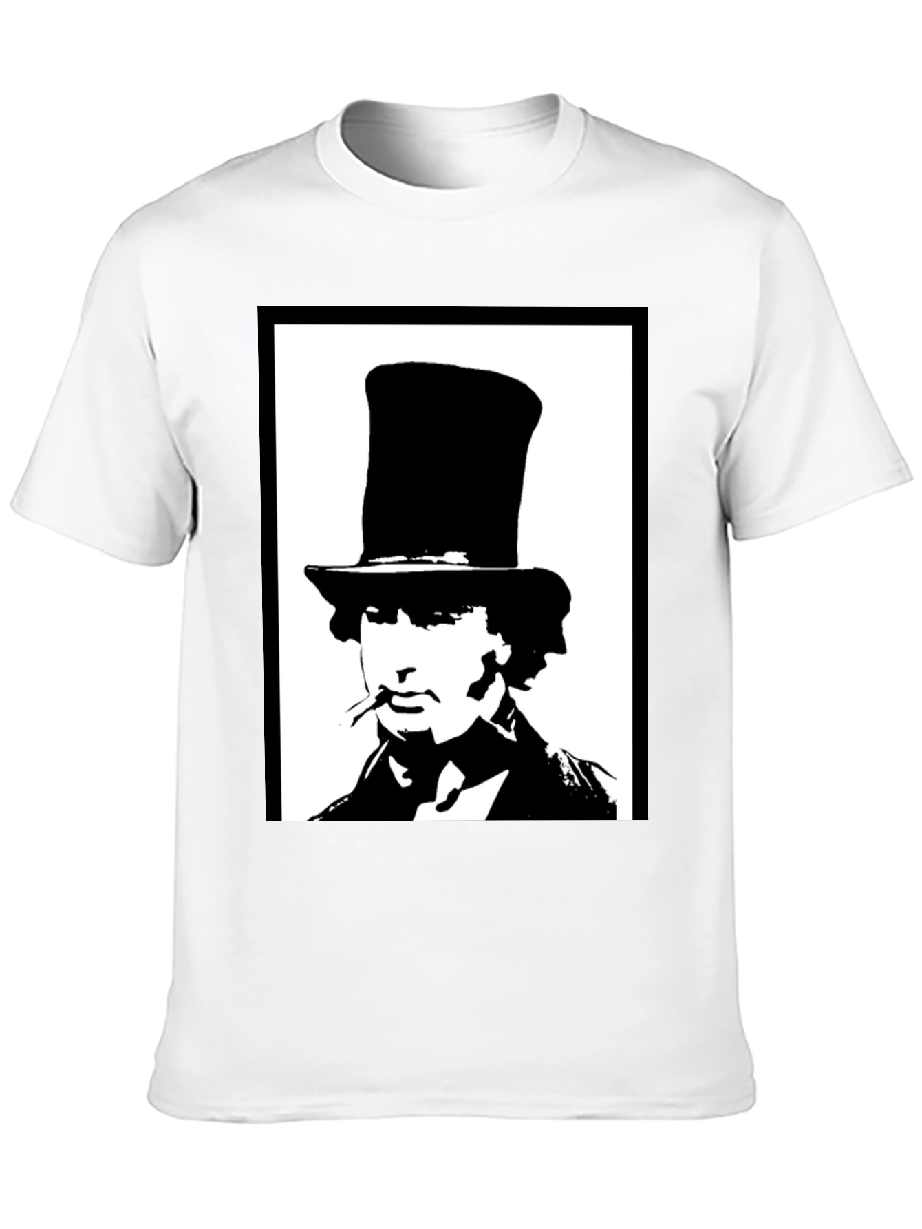 Top Hat Man Graphic Tee - Stylish Black T-Shirt
