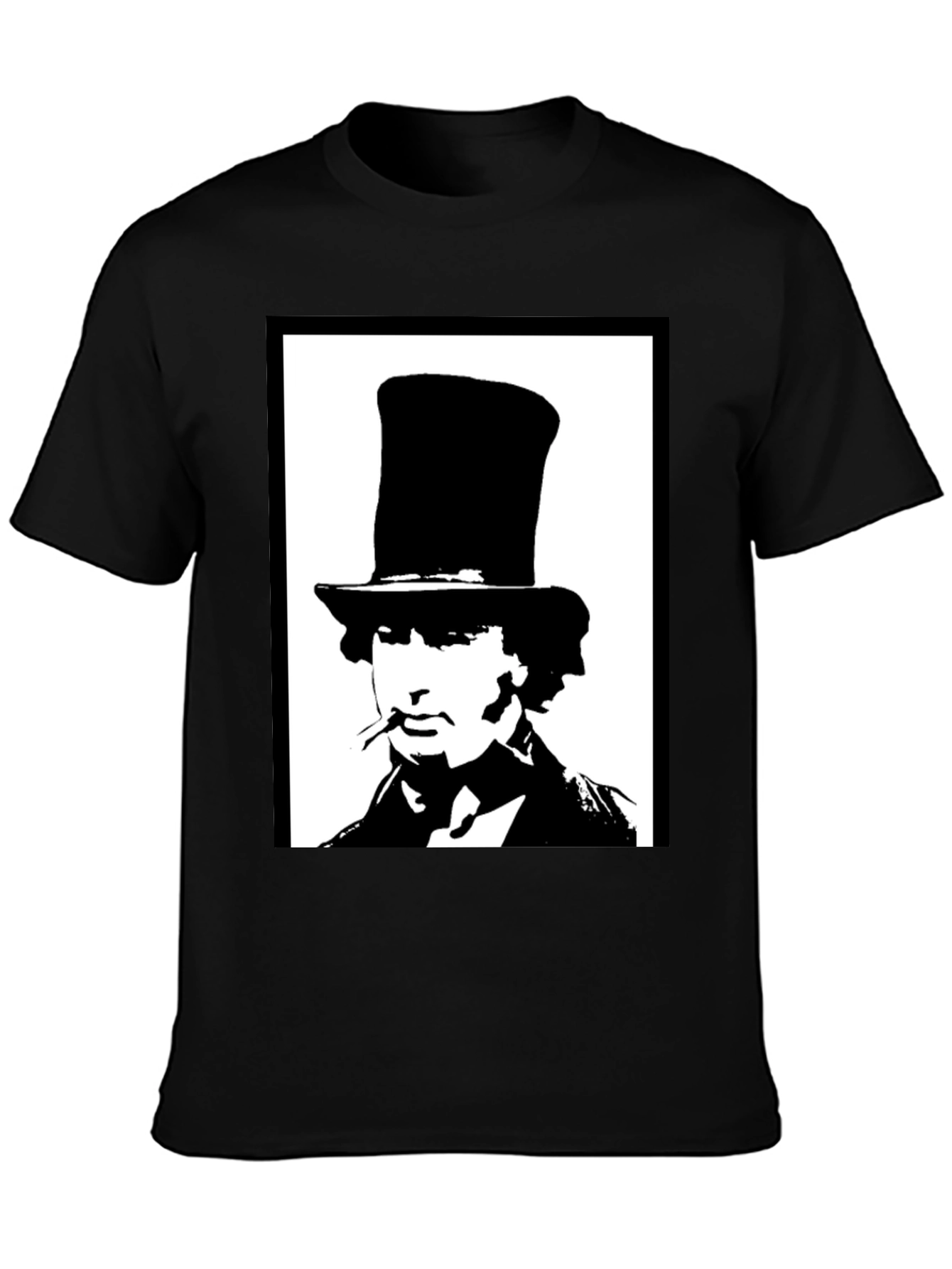 Top Hat Man Graphic Tee - Stylish Black T-Shirt