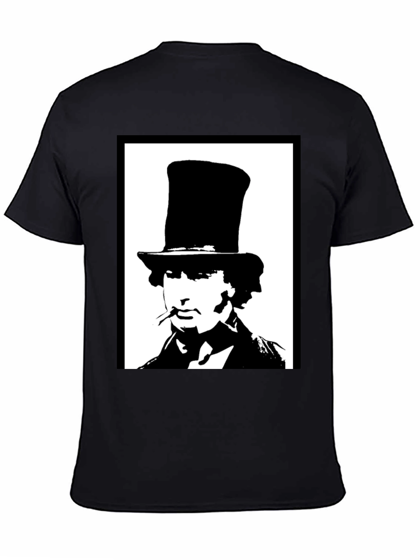 Top Hat Man Graphic Tee - Stylish Black T-Shirt