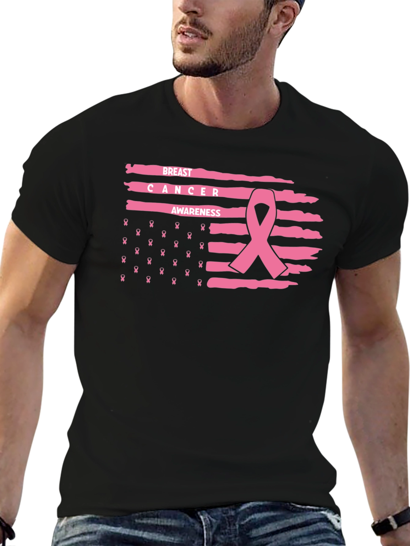 Breast Cancer Awareness Ribbon Graphic Tee