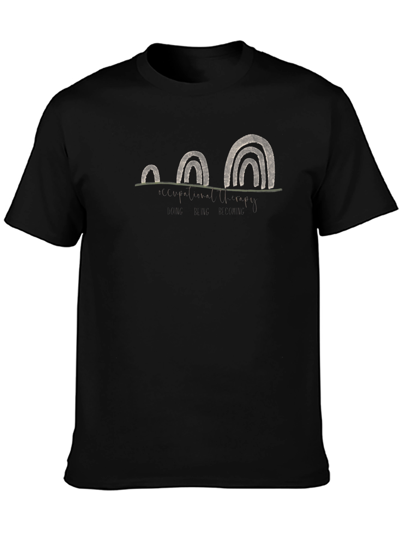 Abstract Arch Graphic Tee - Black Cotton Blend