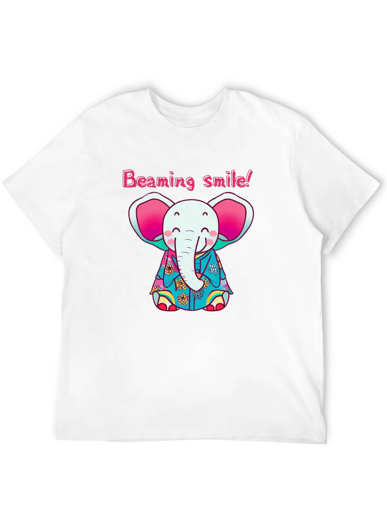 Cute Elephant Beaming Smile! Black T-Shirt