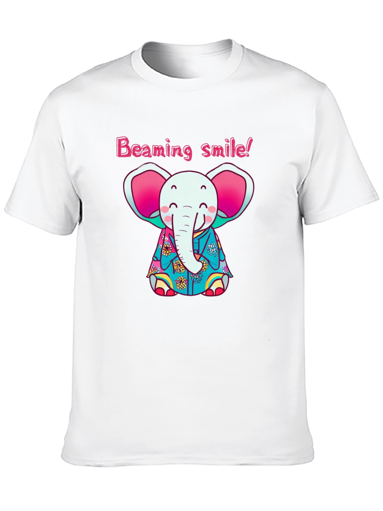 Cute Elephant Beaming Smile! Black T-Shirt