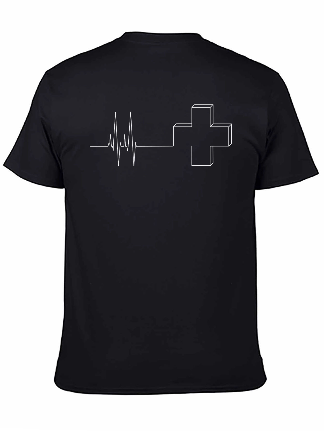 Heartbeat Medical Cross T-Shirt - Black