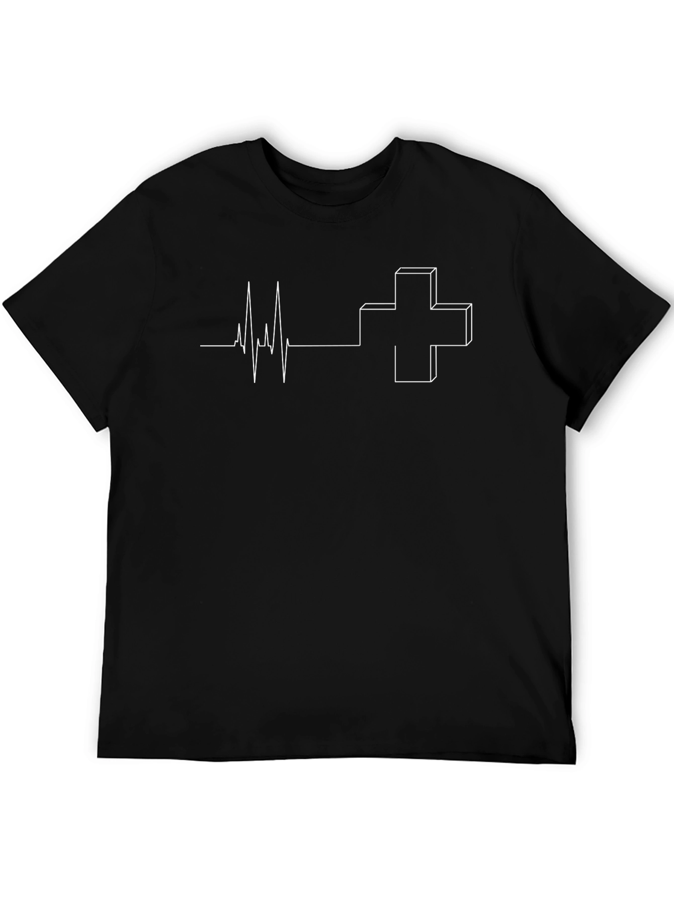 Heartbeat Medical Cross T-Shirt - Black