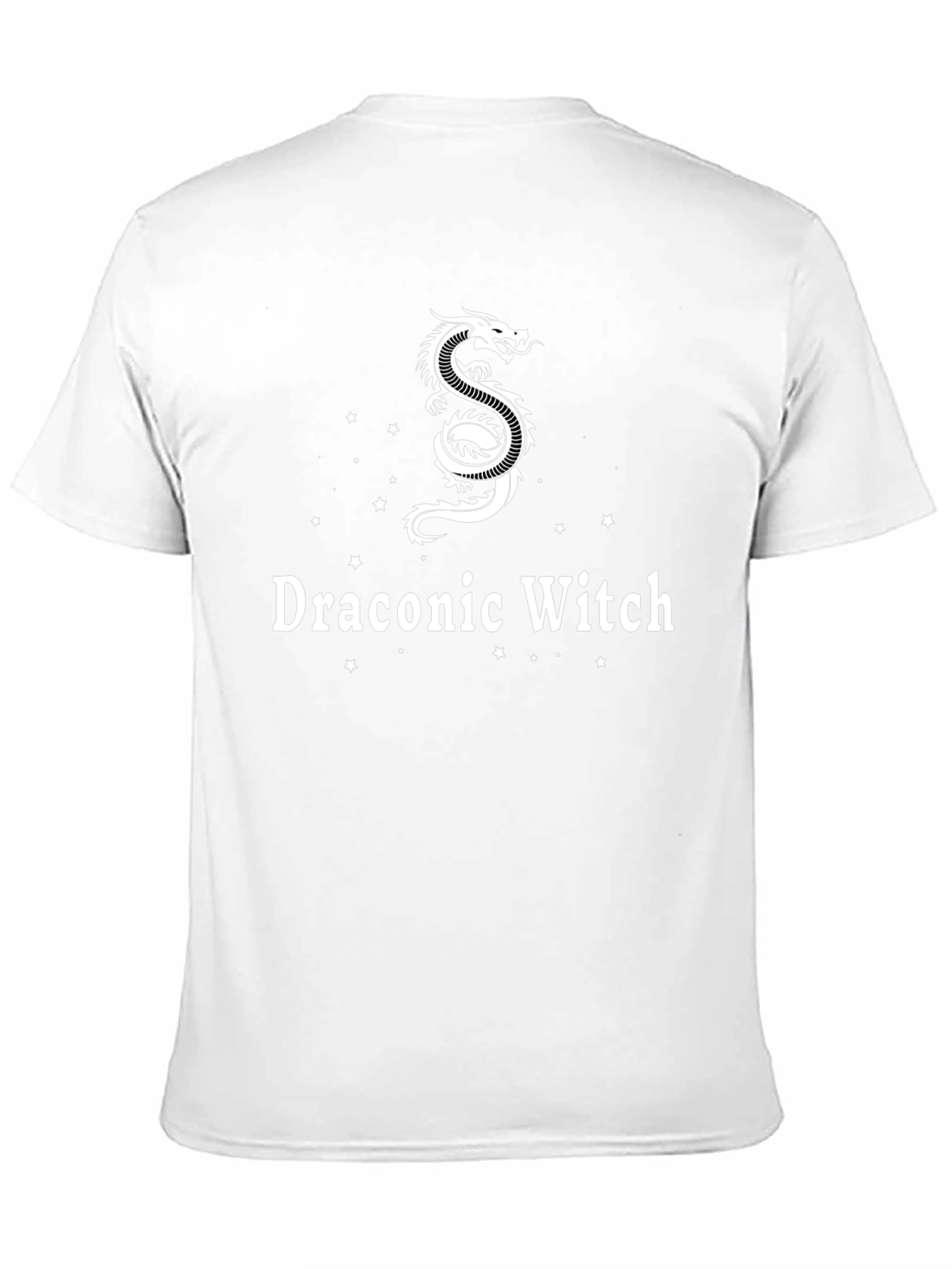 Draconic Witch Graphic Tee - Black Cotton T-Shirt