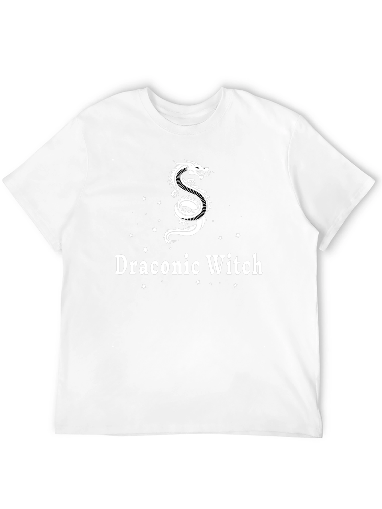 Draconic Witch Graphic Tee - Black Cotton T-Shirt