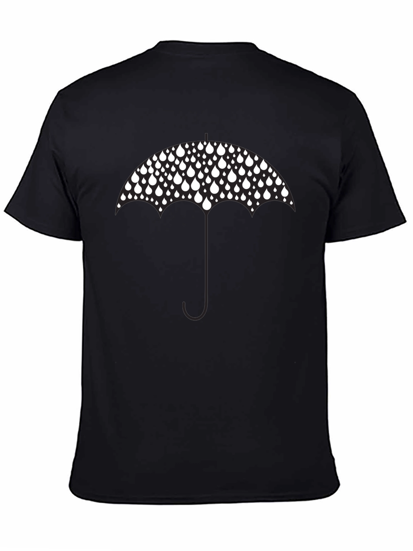 Raindrop Umbrella Graphic Tee - Stylish Black T-Shirt