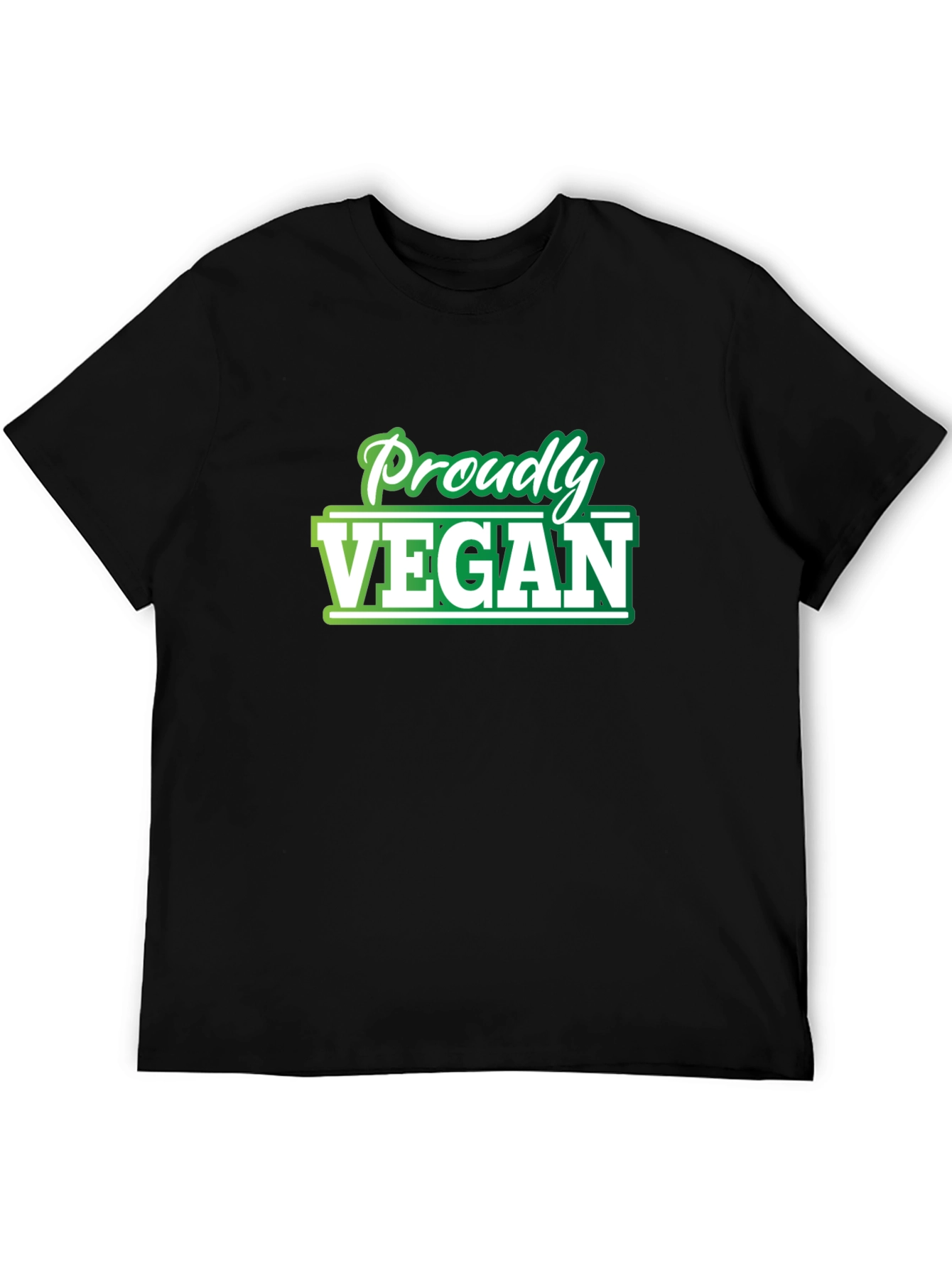 Proudly Vegan T-Shirt - Green and White Graphic Tee