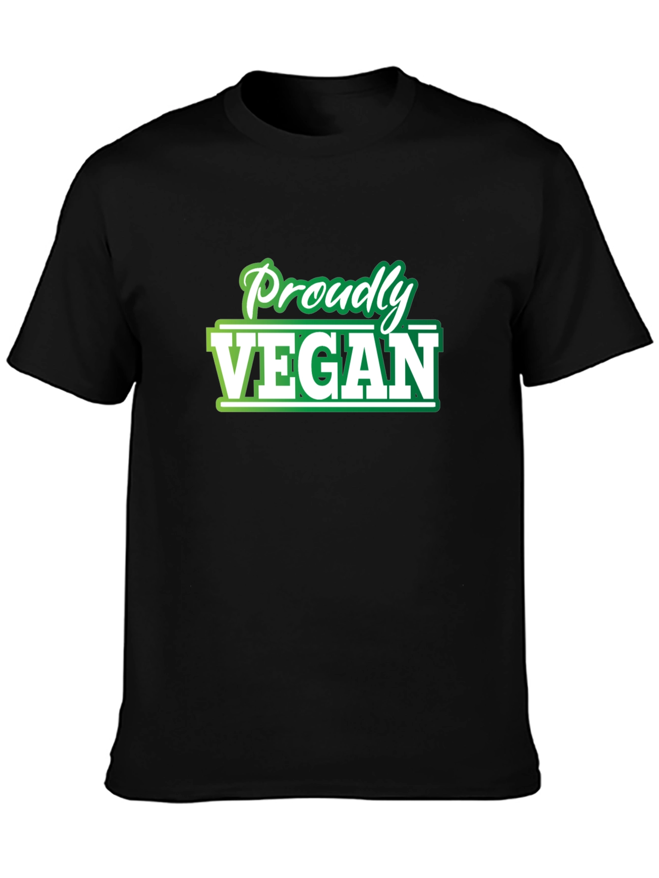 Proudly Vegan T-Shirt - Green and White Graphic Tee