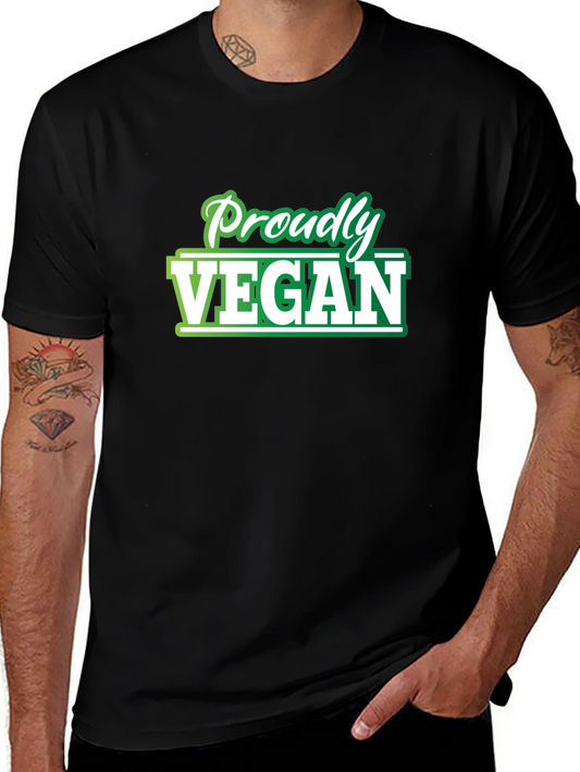 Proudly Vegan T-Shirt - Green and White Graphic Tee