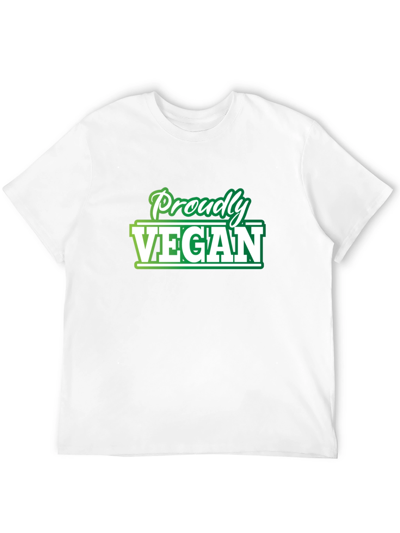 Proudly Vegan T-Shirt - Green and White Graphic Tee