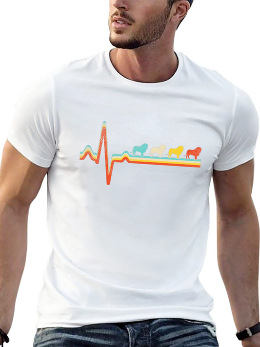 Retro Bulldog Heartbeat Graphic Tee