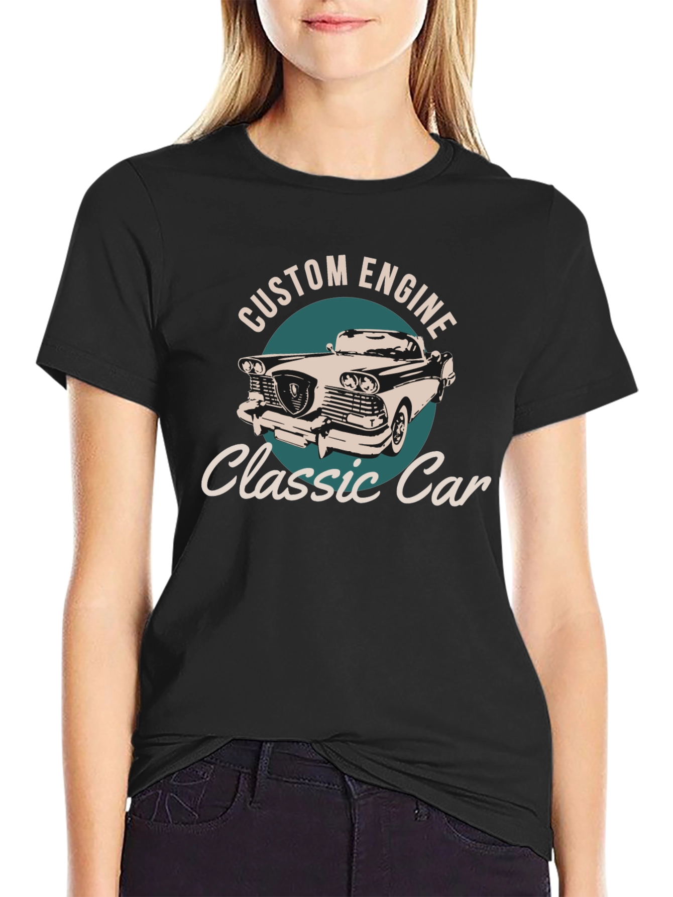 Classic Car Custom Engine Graphic T-Shirt