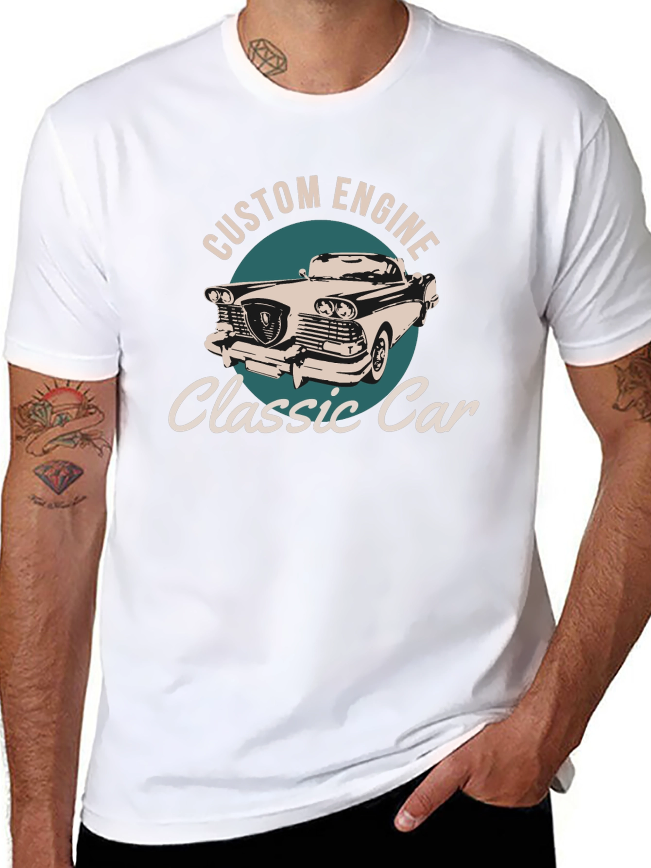 Classic Car Custom Engine Graphic T-Shirt