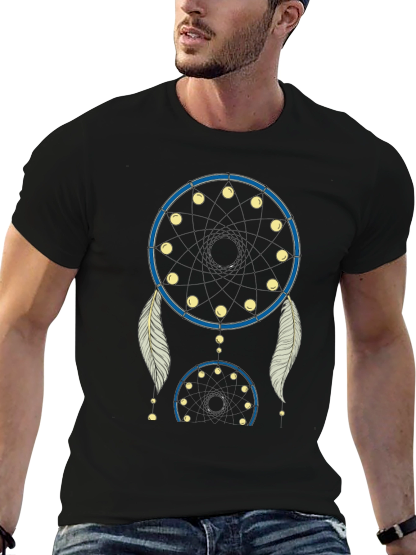 Dream Catcher Graphic Tee - Black Cotton T-Shirt