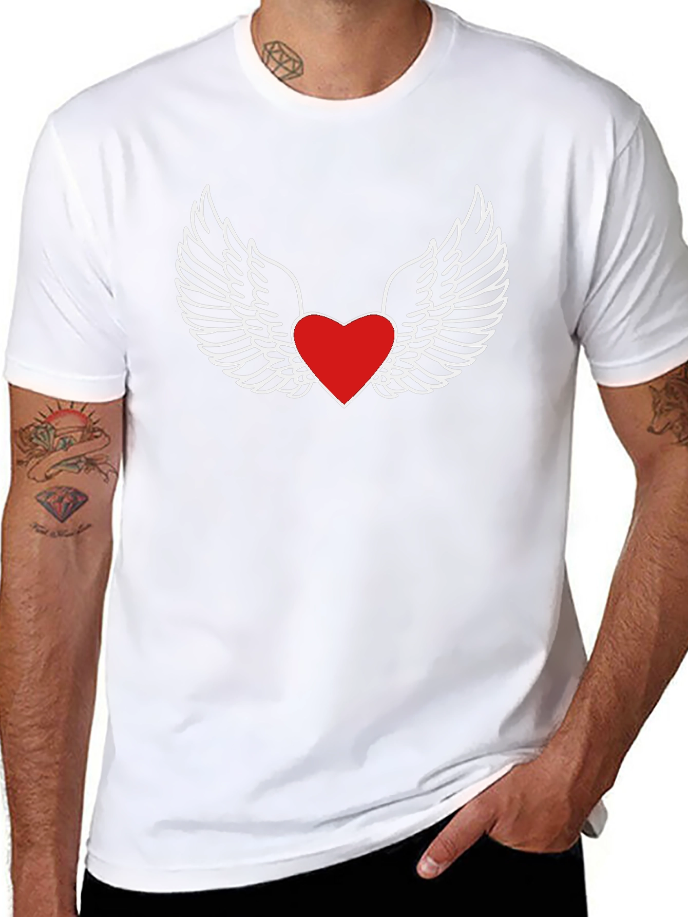 Heart with Wings Graphic Tee - Black