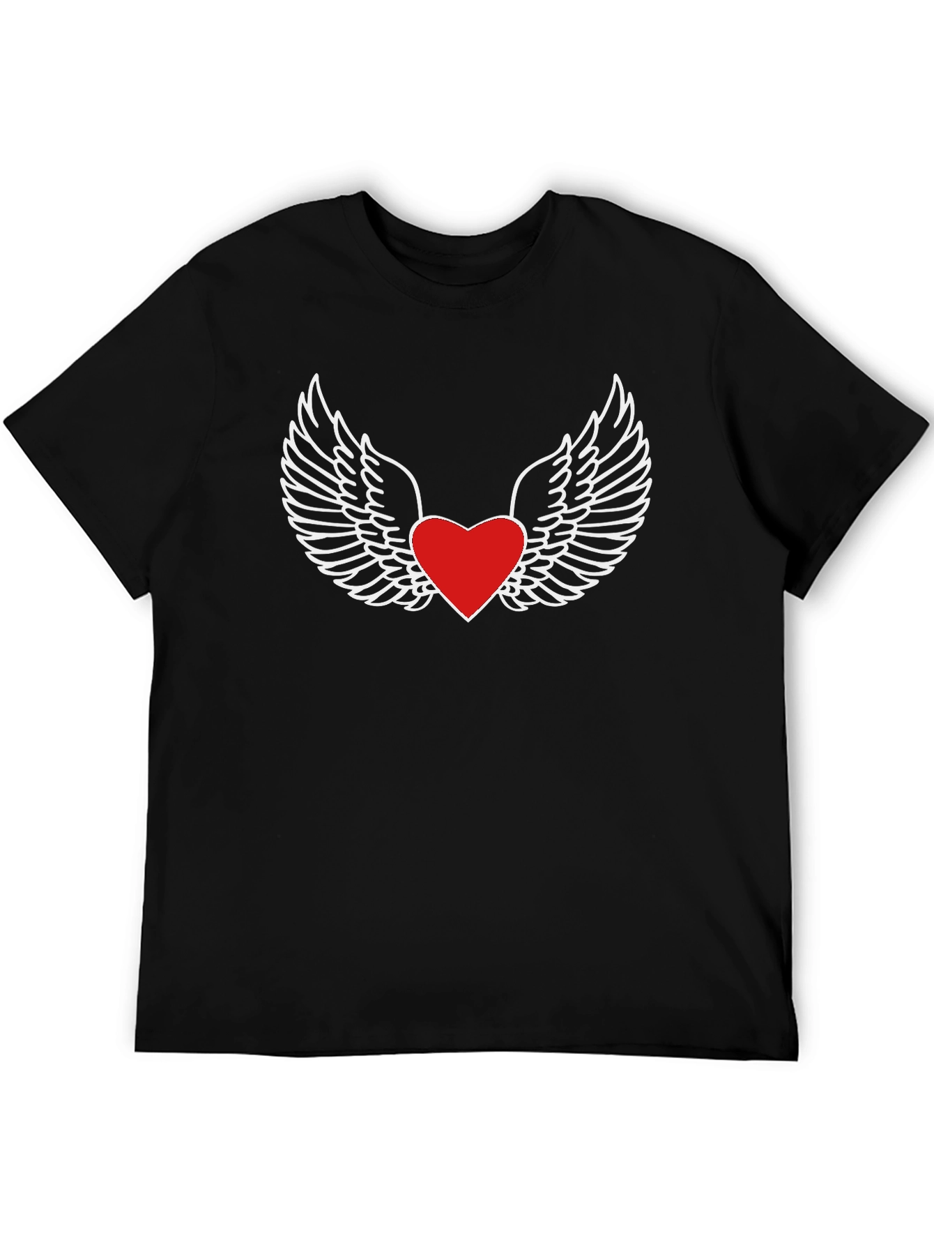 Heart with Wings Graphic Tee - Black