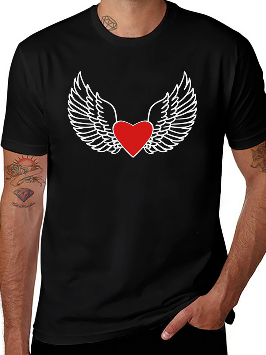 Heart with Wings Graphic Tee - Black