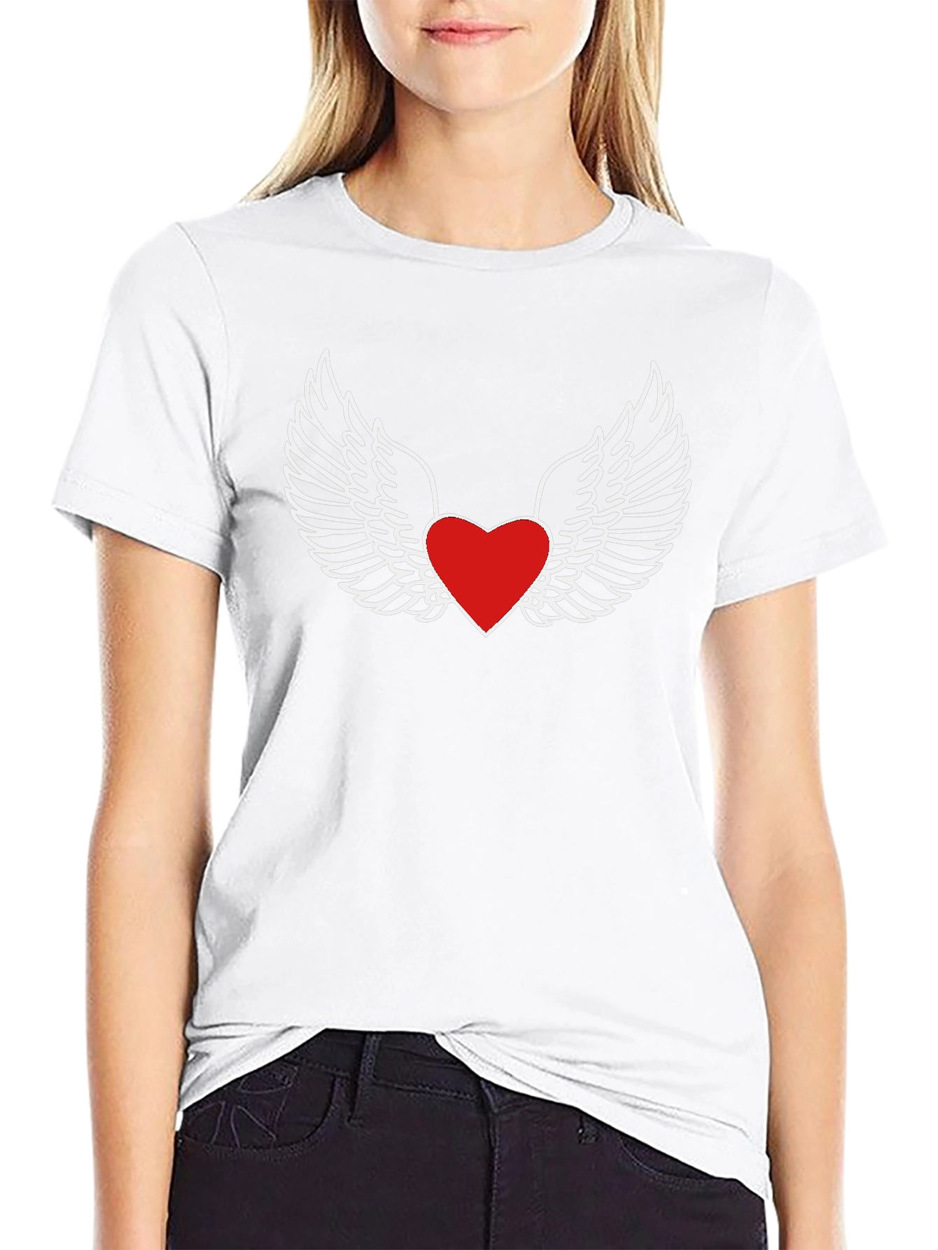 Heart with Wings Graphic Tee - Black