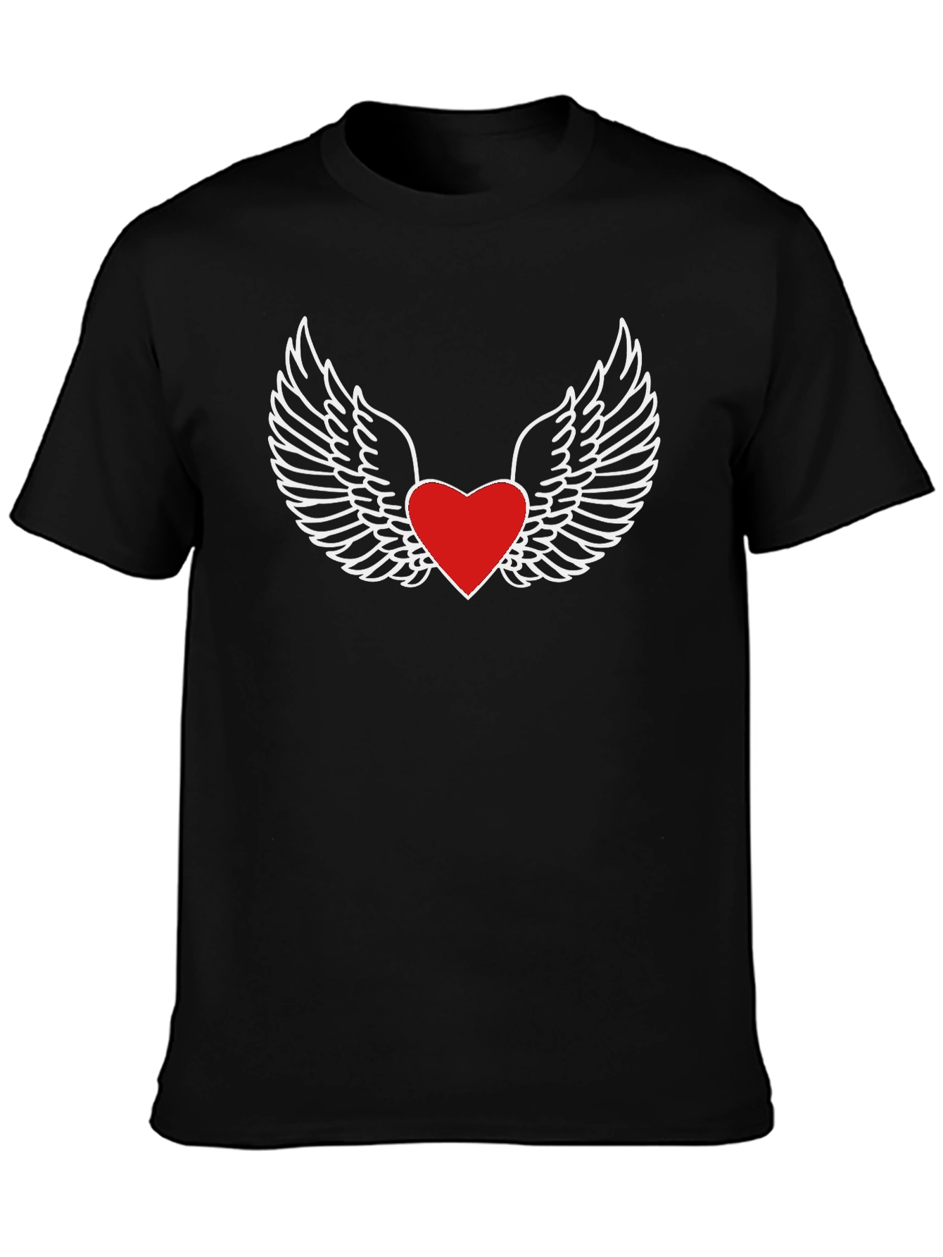 Heart with Wings Graphic Tee - Black