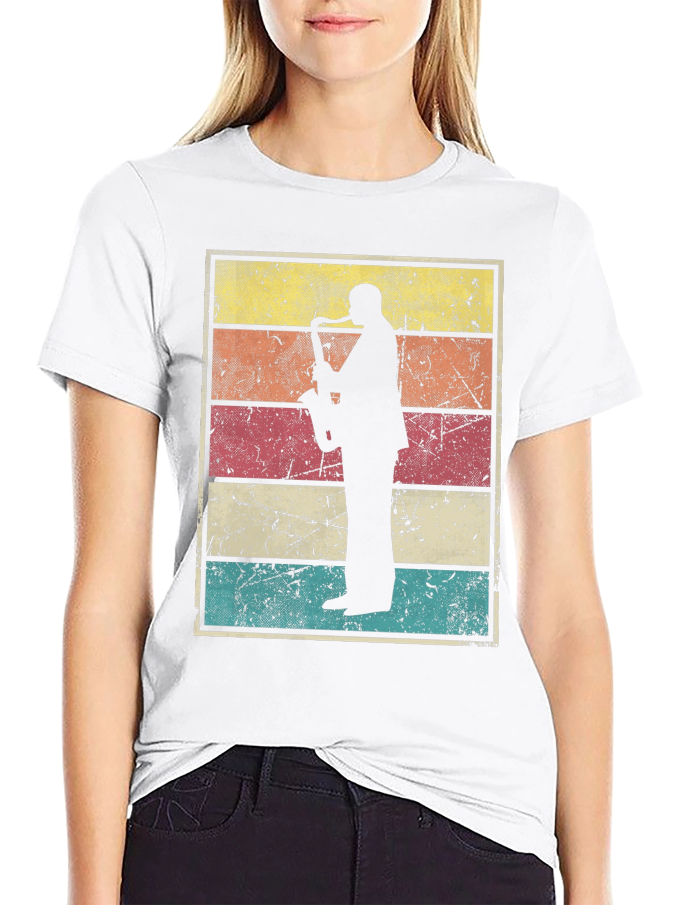 Retro Saxophone Player Graphic Tee