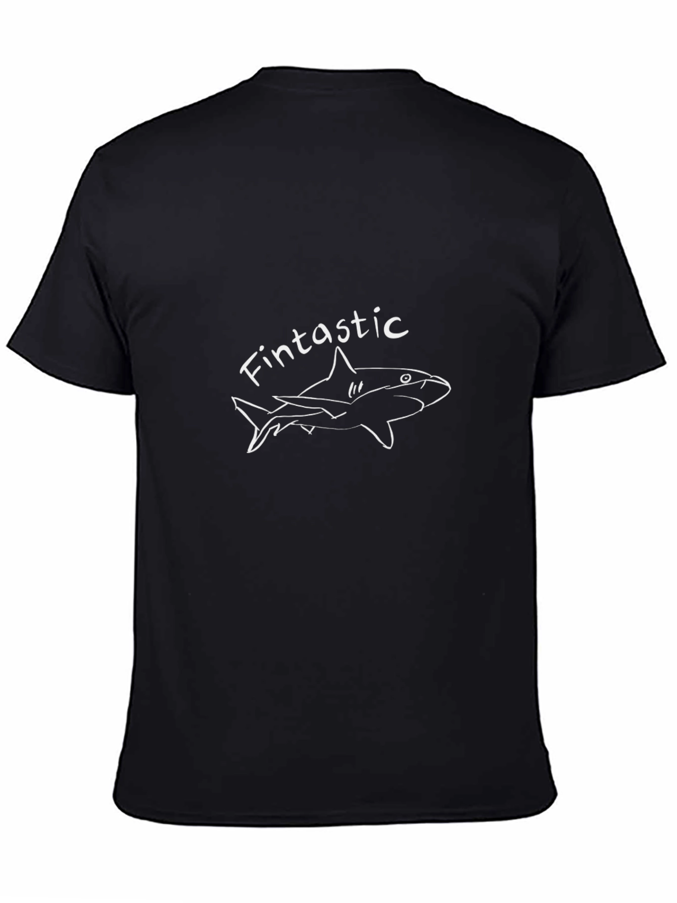 Fintastic Shark Graphic Tee - Black Cotton T-Shirt