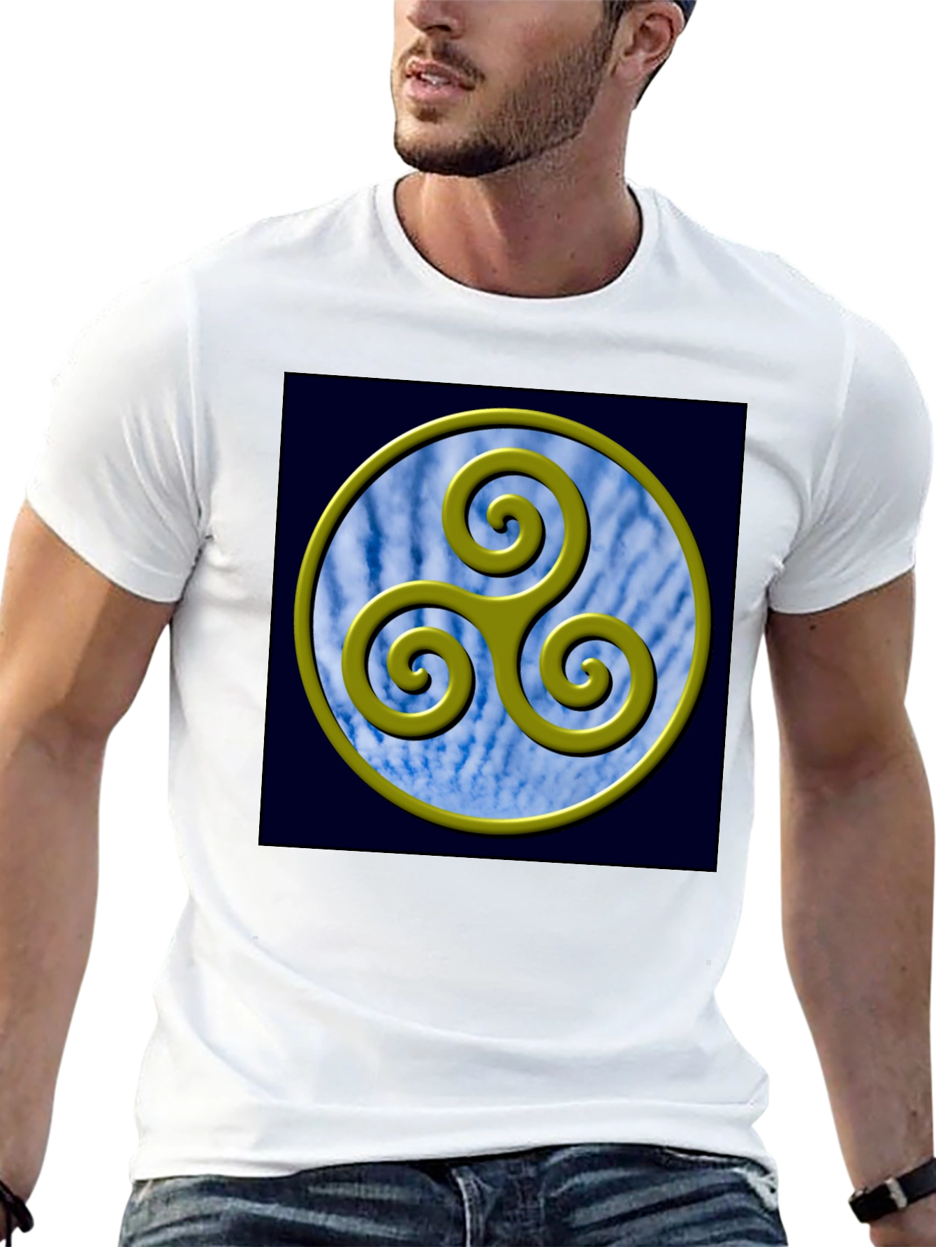 Triskelion Circle Graphic Tee - Celtic Symbol Shirt