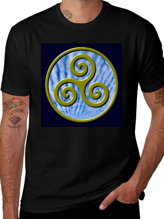 Triskelion Circle Graphic Tee - Celtic Symbol Shirt