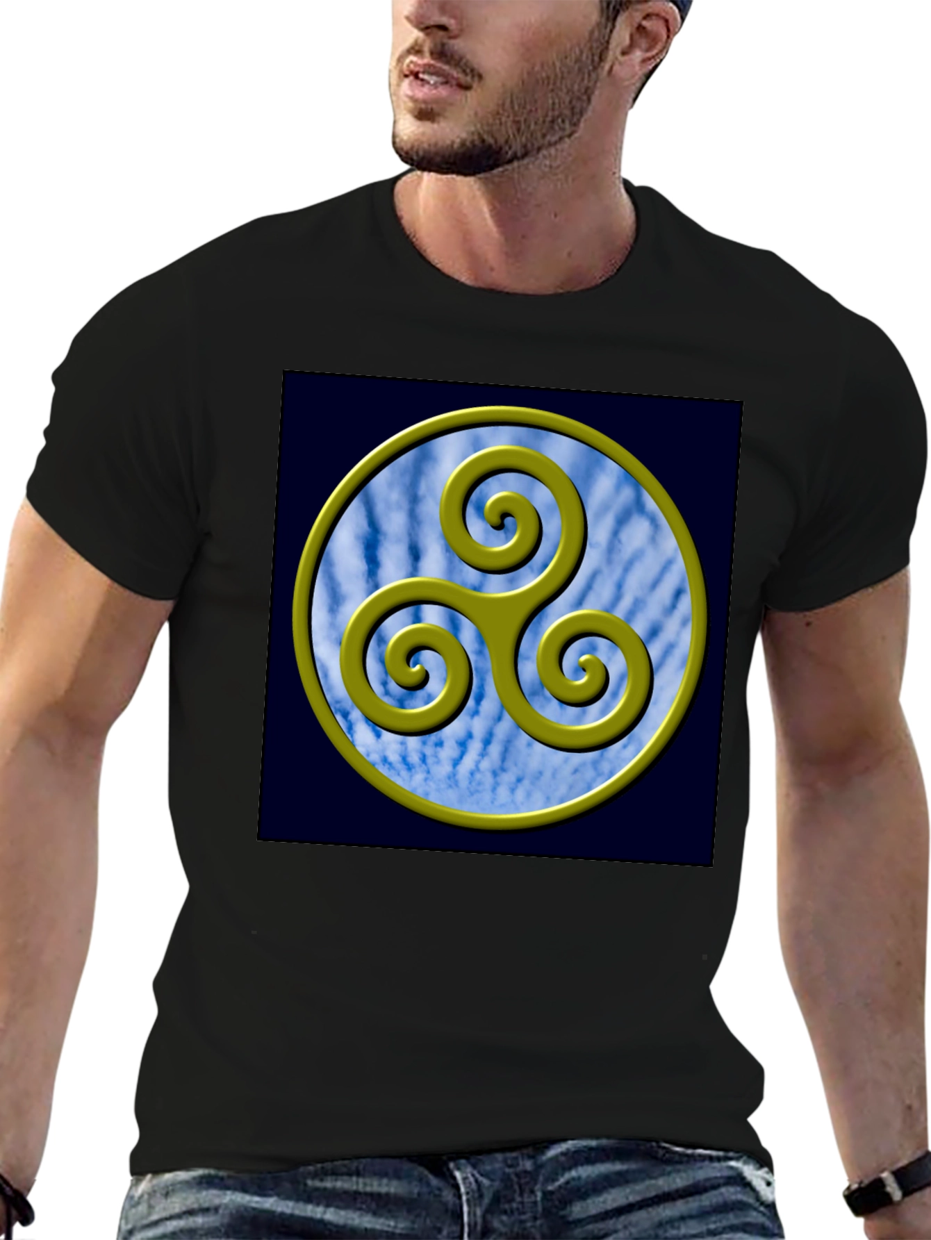Triskelion Circle Graphic Tee - Celtic Symbol Shirt