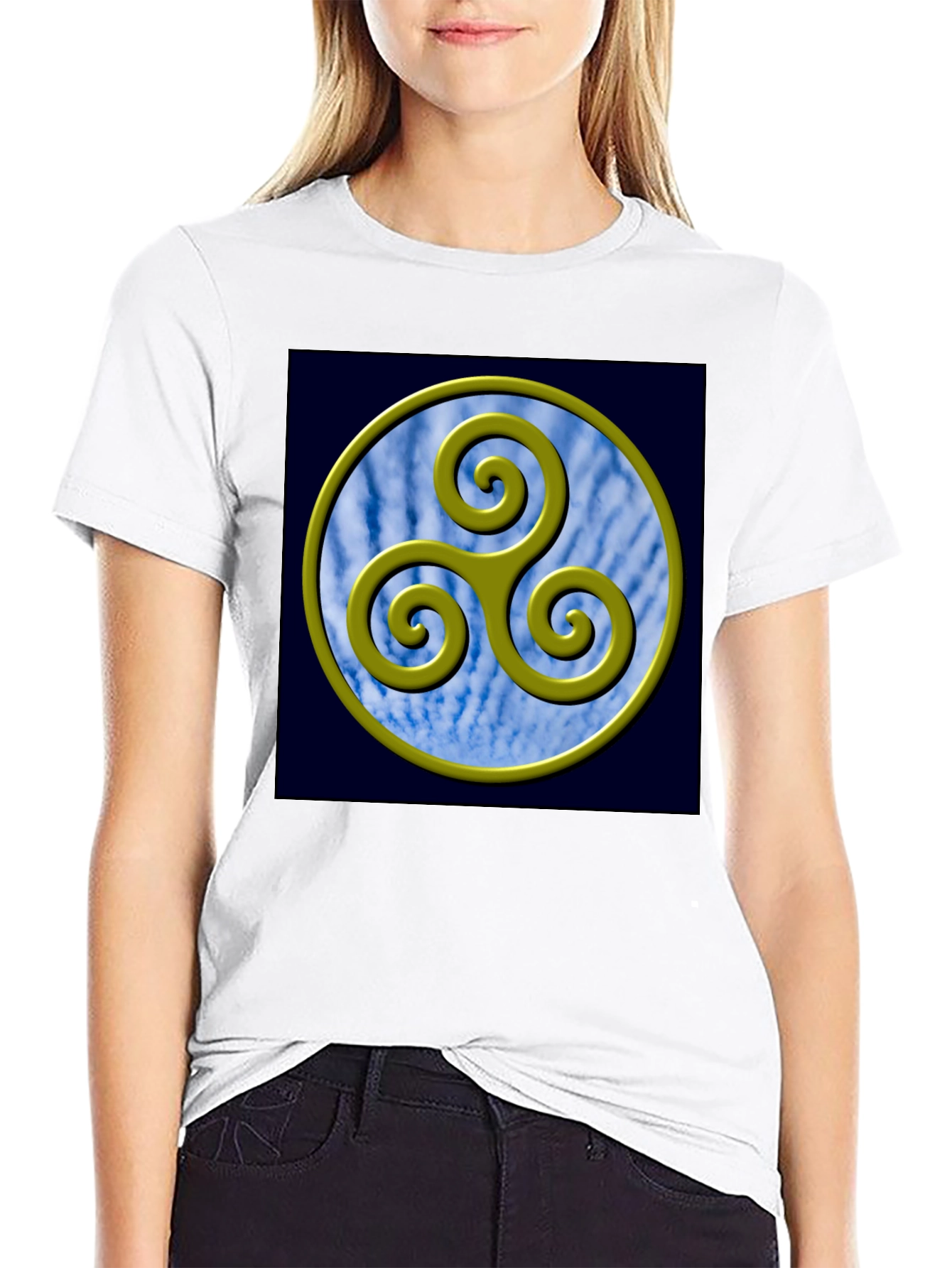 Triskelion Circle Graphic Tee - Celtic Symbol Shirt