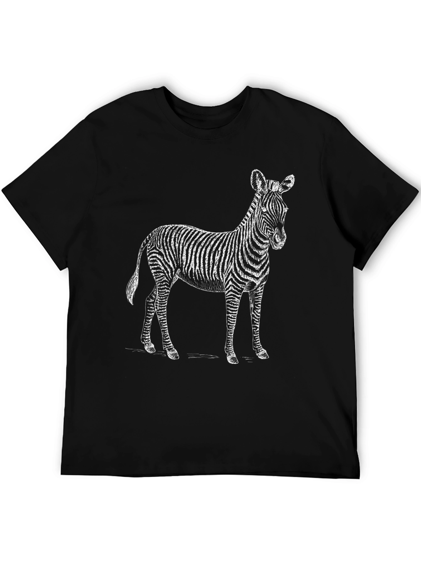 Zebra Graphic Tee - Black Cotton Blend