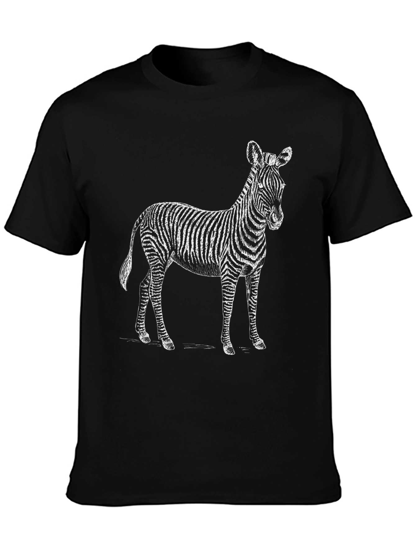 Zebra Graphic Tee - Black Cotton Blend
