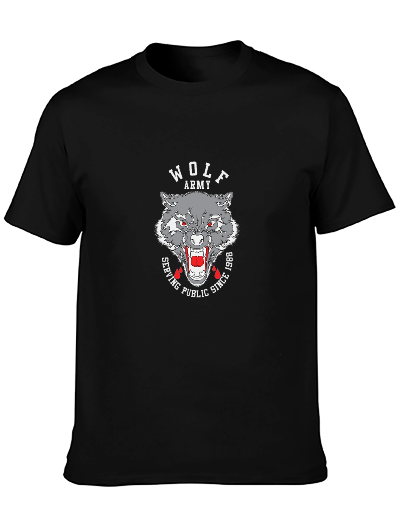 Wolf Army Graphic T-Shirt - Serving Public Since 1988