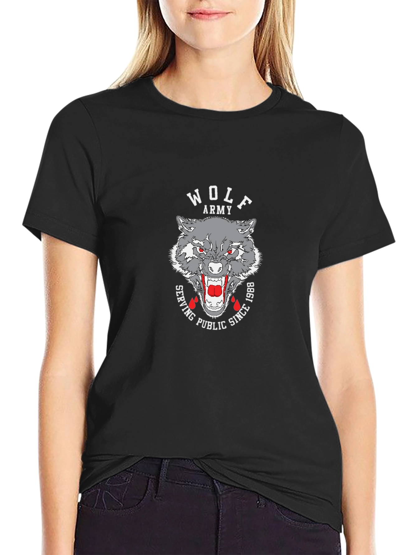 Wolf Army Graphic T-Shirt - Serving Public Since 1988