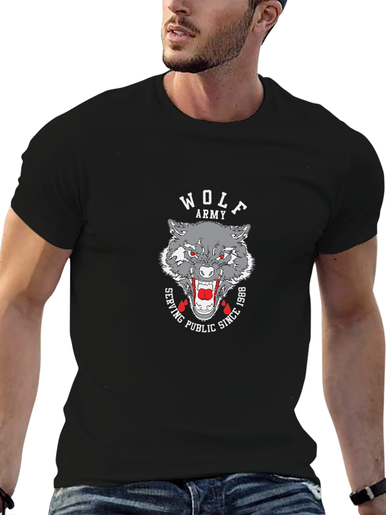 Wolf Army Graphic T-Shirt - Serving Public Since 1988