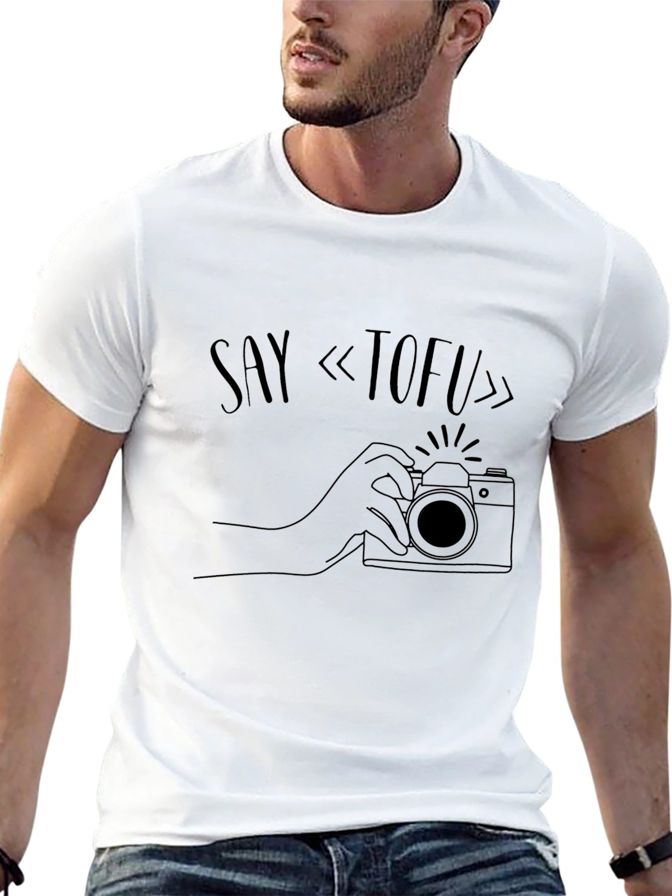 Say Tofu Camera Graphic T-Shirt