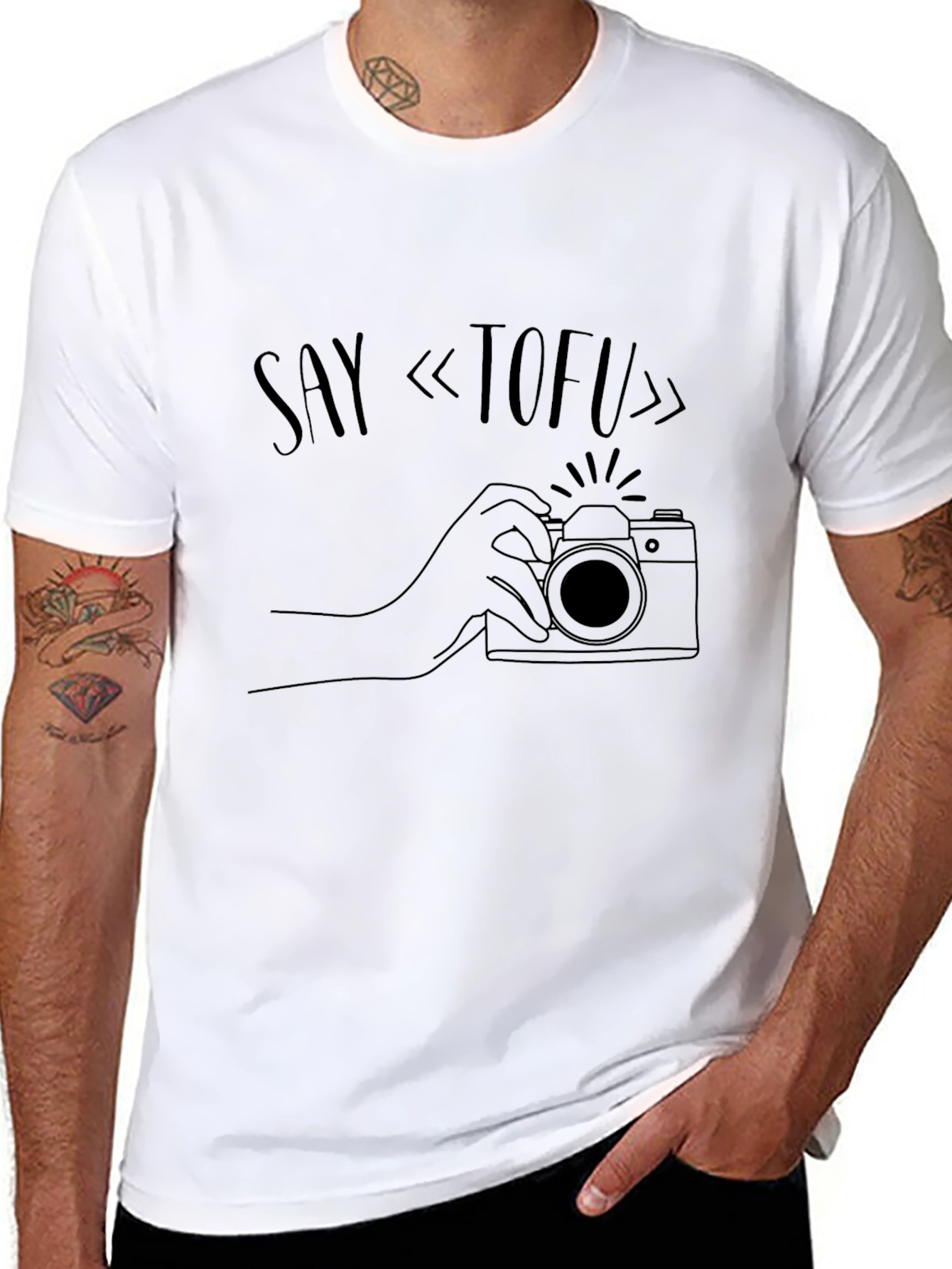 Say Tofu Camera Graphic T-Shirt