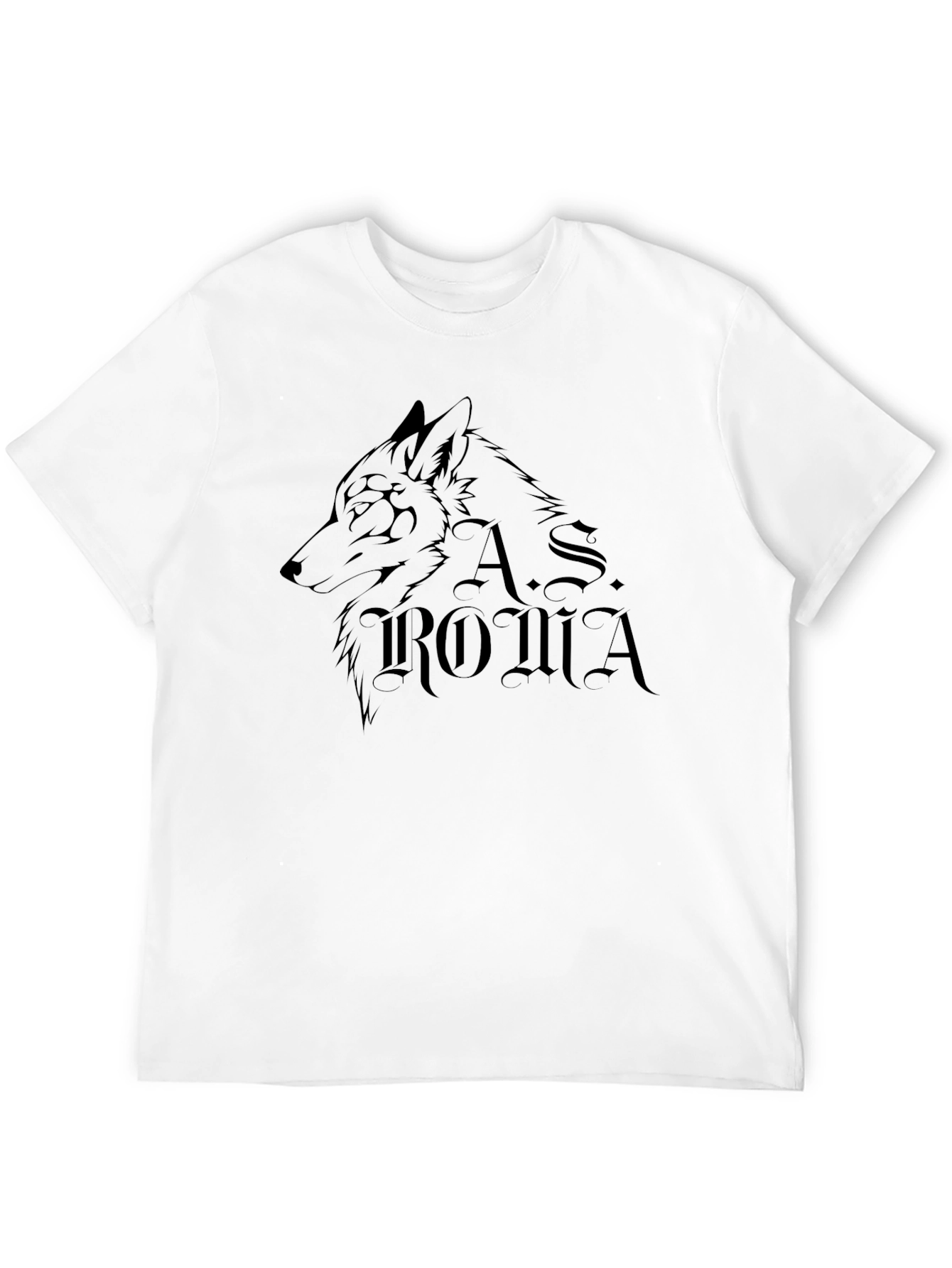 AS Roma Wolf Graphic T-Shirt - Black