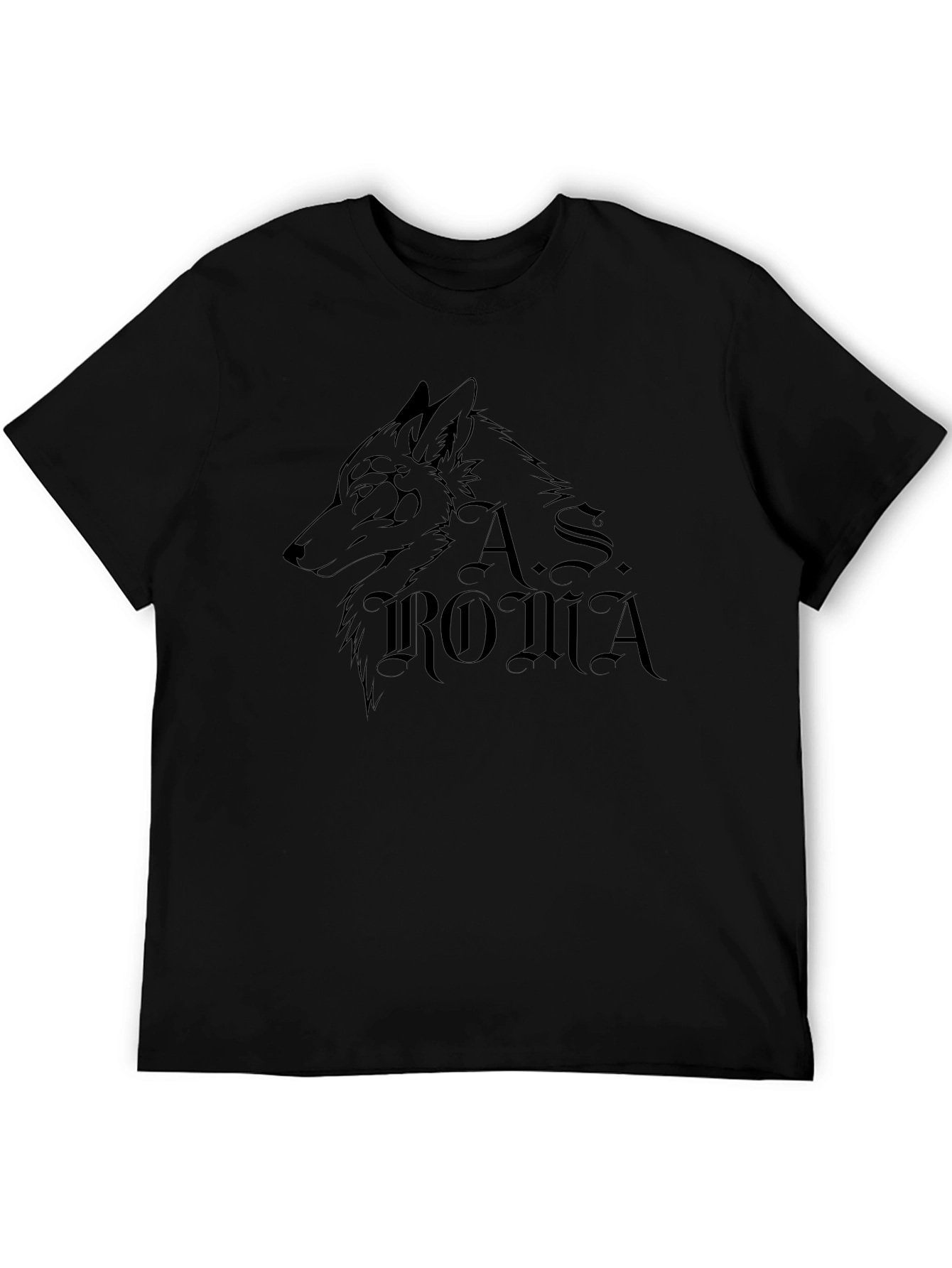 AS Roma Wolf Graphic T-Shirt - Black