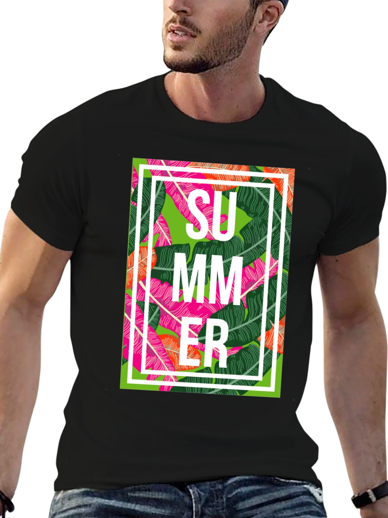 Tropical Summer Graphic Tee - Stylish Mens T-Shirt