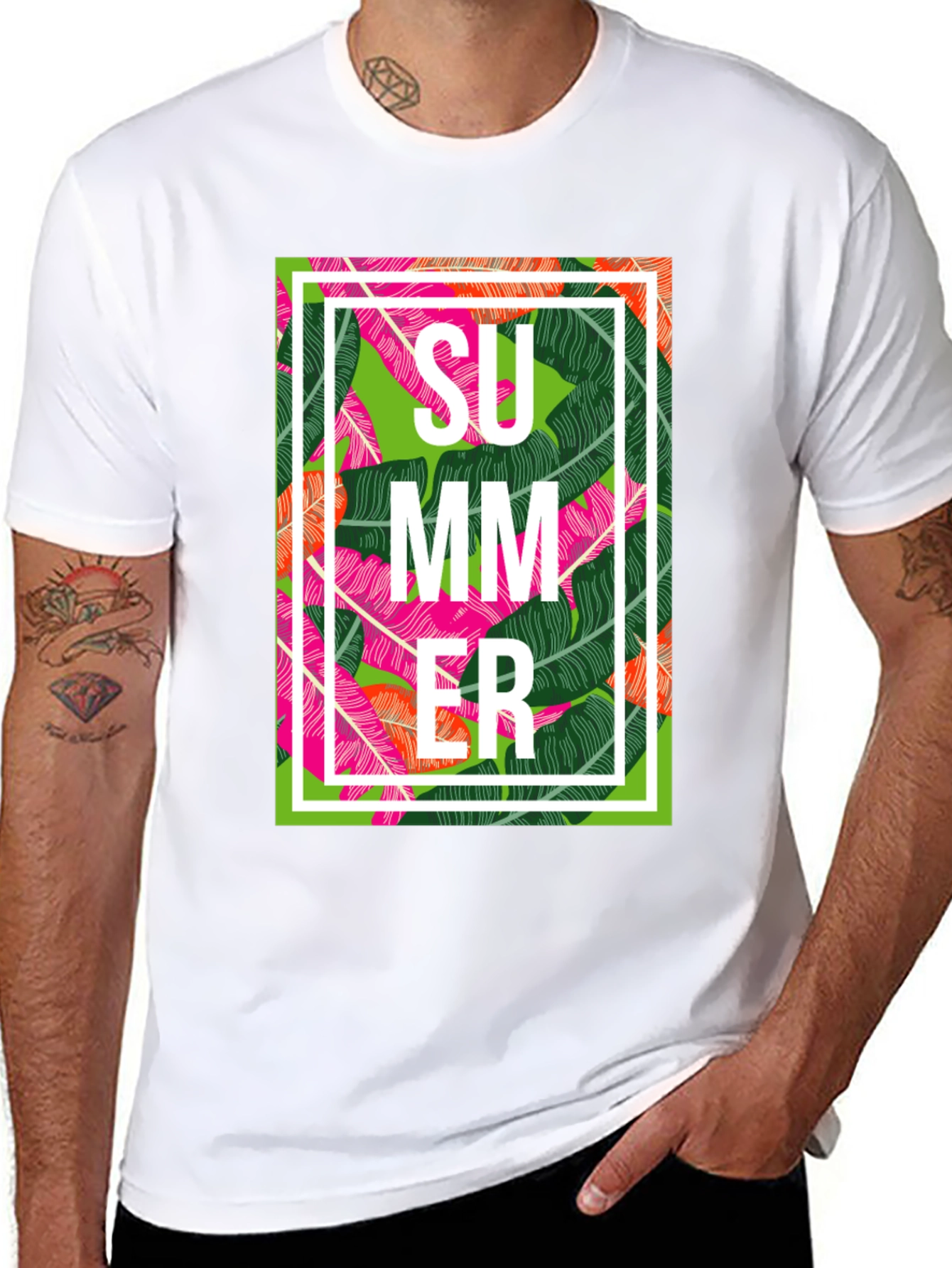Tropical Summer Graphic Tee - Stylish Mens T-Shirt
