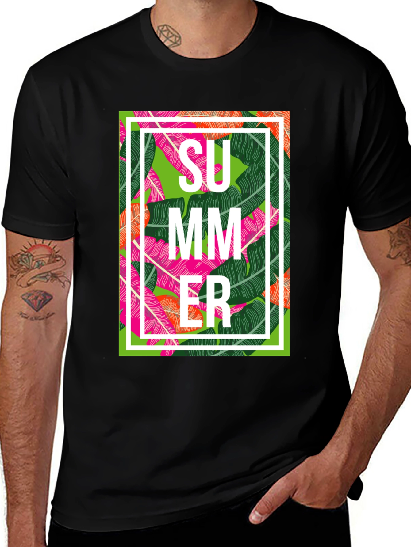 Tropical Summer Graphic Tee - Stylish Mens T-Shirt