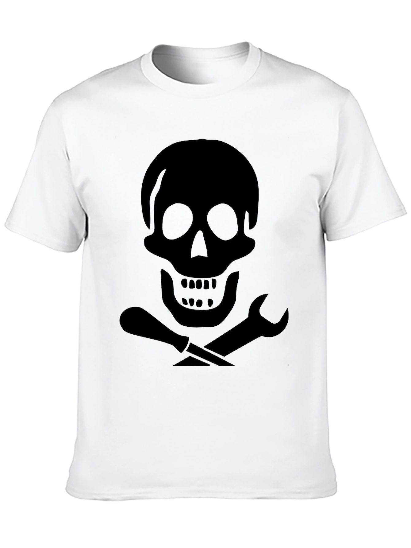 Skull & Tools Graphic Print Black T-Shirt