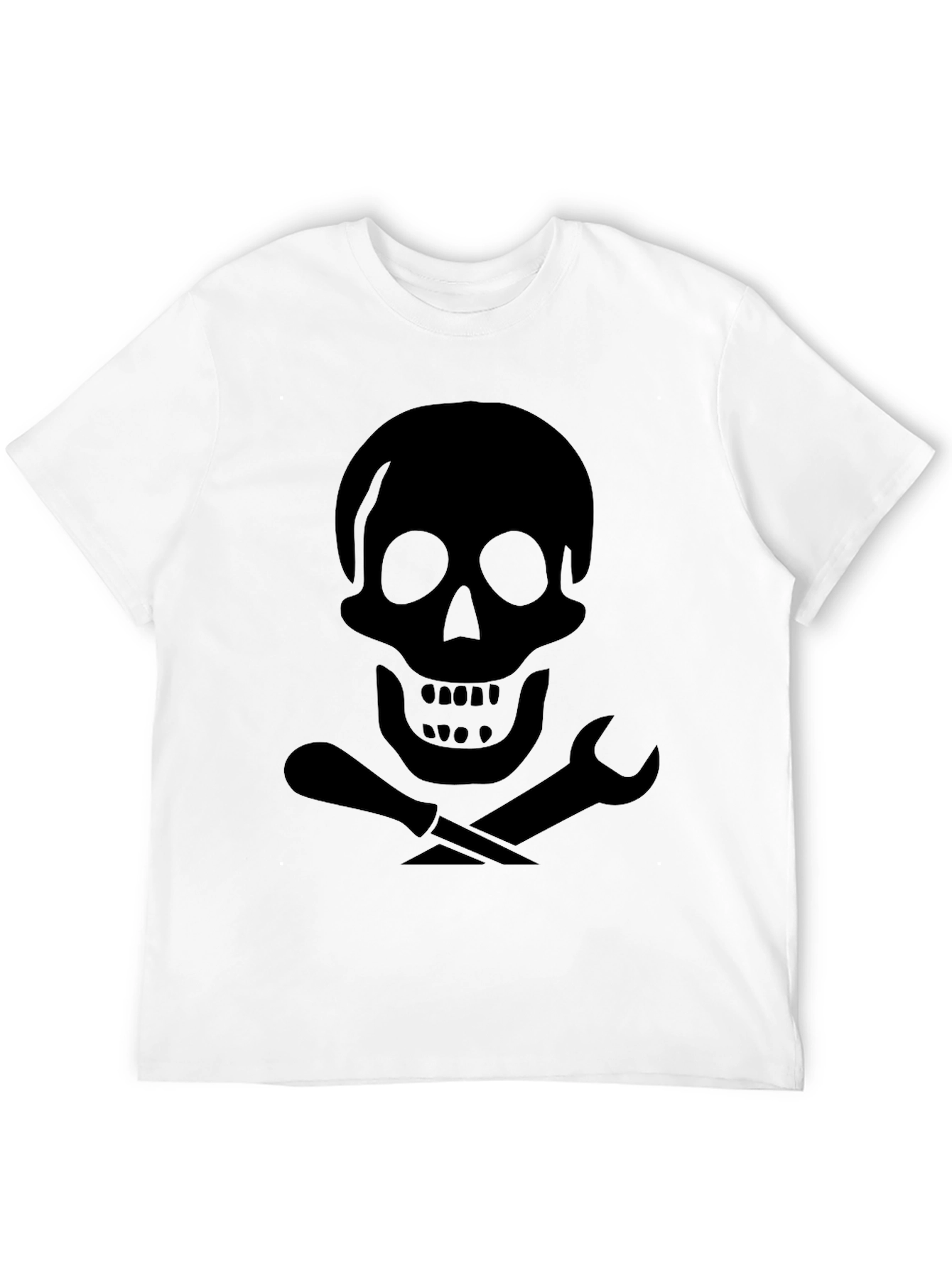 Skull & Tools Graphic Print Black T-Shirt