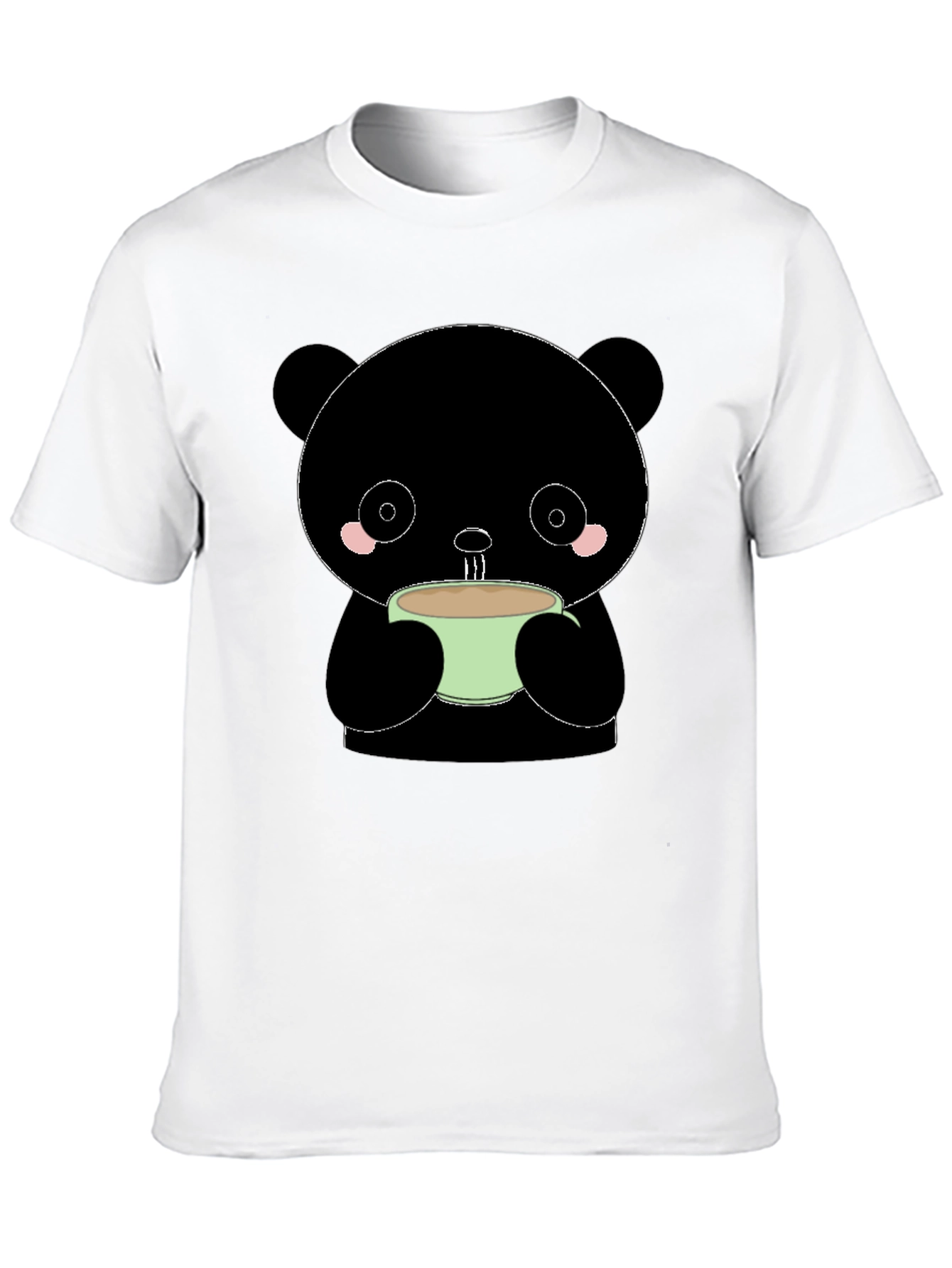 Cute Panda Bear Drinking Coffee T-Shirt