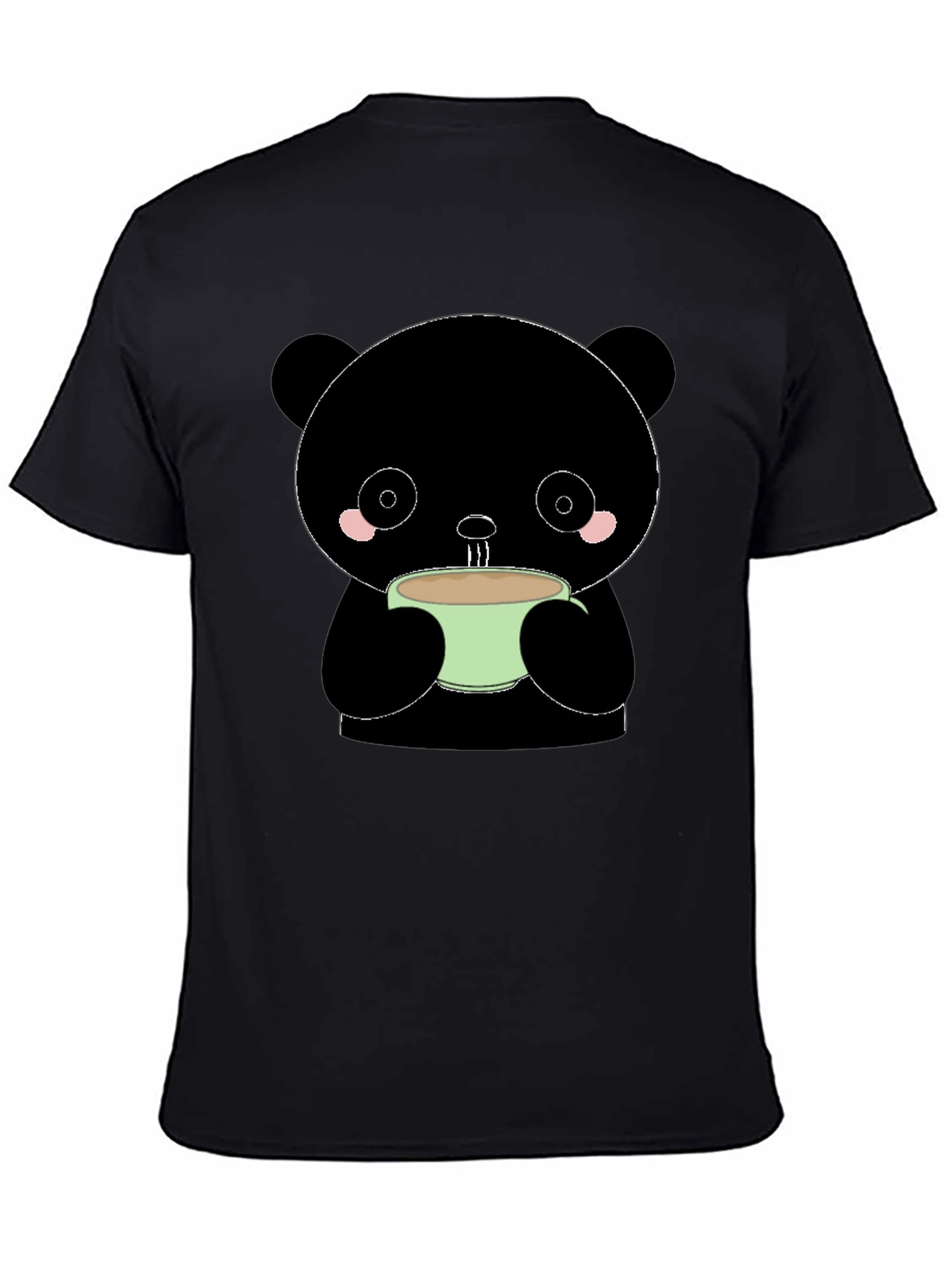 Cute Panda Bear Drinking Coffee T-Shirt