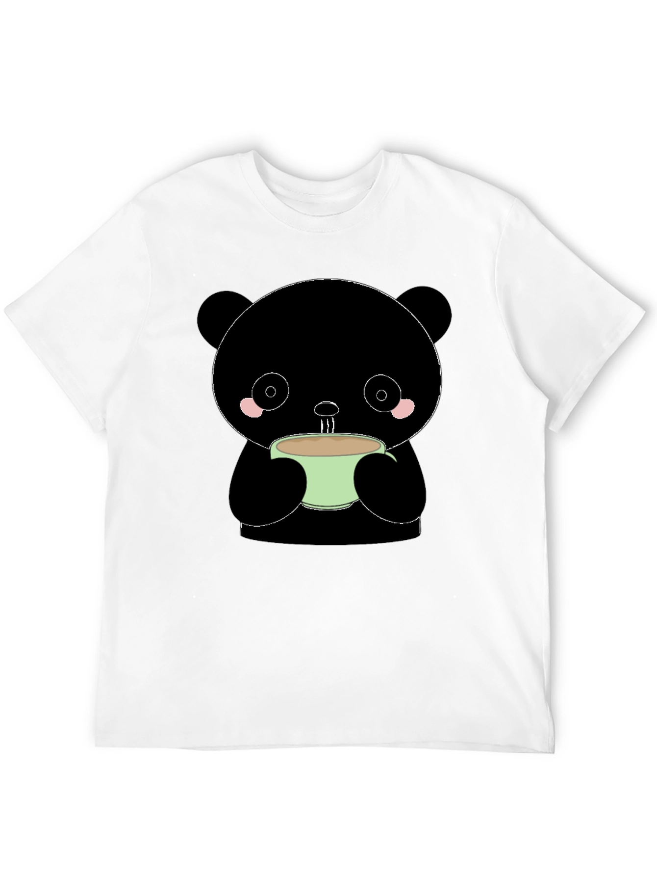 Cute Panda Bear Drinking Coffee T-Shirt
