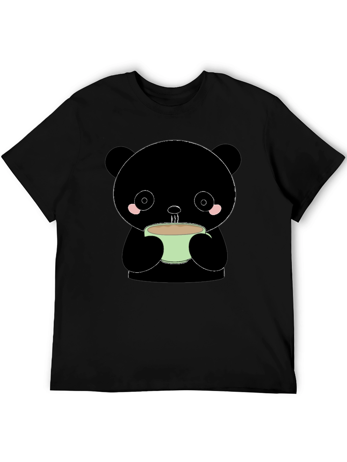 Cute Panda Bear Drinking Coffee T-Shirt