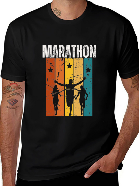 Marathon Runners Graphic T-Shirt - Vintage Style